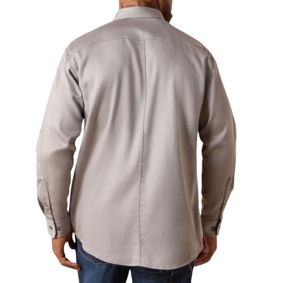 NWT Ariat FR Solid Work Shirt in Silver Fox Gray Men's 3XL Big - Picture 14 of 14